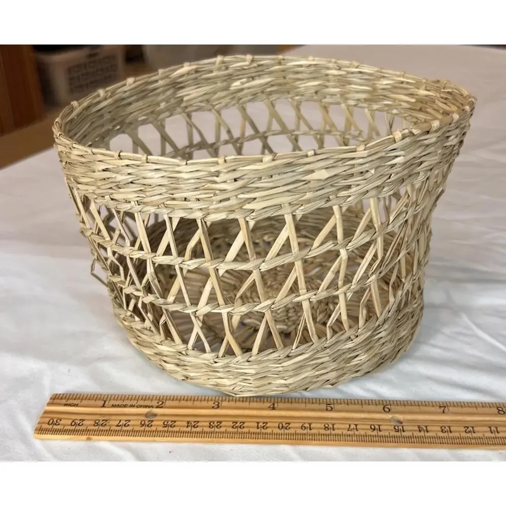 Boho Rattan Wicker Basket 6.5